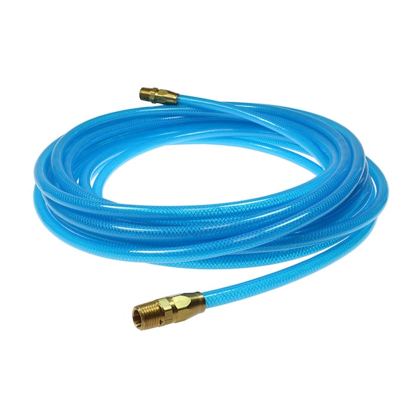 Coilhose Pneumatics Flexeel Hose 5/16 ID x 25 ft 1/4 MPT Reusable Transparent Blue PFE50254TZ - main